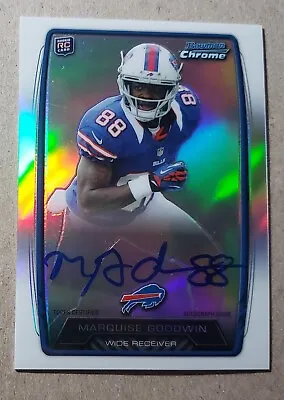 2013 Bowman Chrome Marquise Goodwin Auto Rookie Buffalo Bills RC Autograph • $11.66