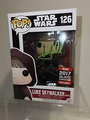 Mark Hamill Signed Luke Skywalker Star Wars Funk Pop! #126 COA From SWAU Auto • $1300