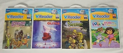 2010 V.Reader 4  Cartridges & Cases With  Manuals Shrek Dora Scooby Doo Olivia  • $25