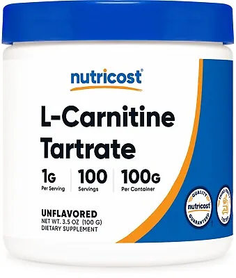 Nutricost L-Carnitine Tartrate Powder (100 Grams) - 1 Gram Per Serving • $15.95