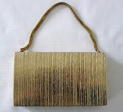 VINTAGE 1950s  COMPACT SINGLE  COMPARTMENT  HANDBAG PURSE MINAUDIERE.. • $60