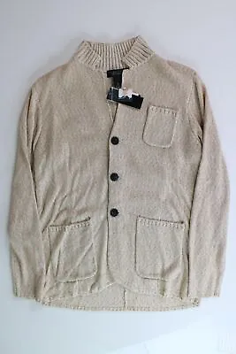 The Men's Store Bloomingdales Melange Knit Cardigan Jacket Large Sand Sweater • $18.48