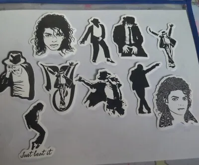 New 10 Michael Jackson Themed Stickers Bad Lyrics Image Scrapbook Laptop Hydrof • $4.99