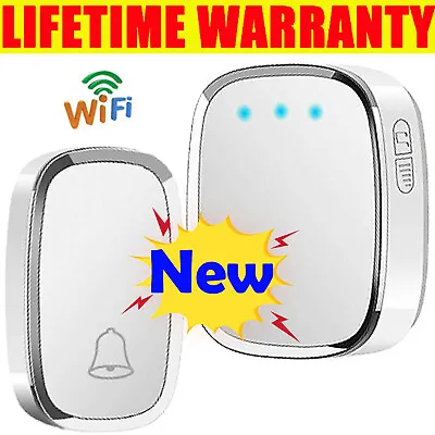 £12 • Buy Wireless Door Bell Doorbell Waterproof Wall Plug In Loud 36 Chime LED Flash Set