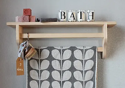 £2 • Buy Bathroom Shelf Towel Rack Wall Mounted Towel Rack Shelf Painted Or Natural Pine