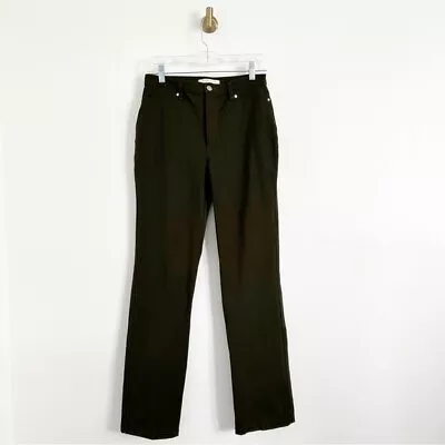 Vertigo Paris Made In France Green Nylon Blend Stretch Trouser Pants Size US 8 • $35