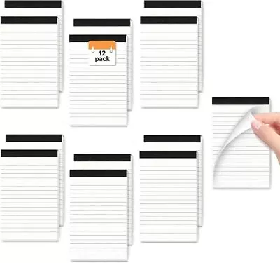 12 Pack A7 Small Pocket Notepad For Office Mini Note Pad A7 Lined Paper Refill • £10.25