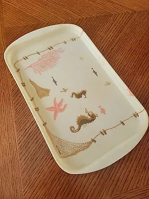 Rexilite Fiberglass Serving Tray Seahorses Wm A Eubanks Themed 14 X 8  Vintage  • $19.95