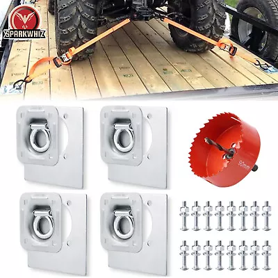 4PCS Recessed D-Ring Cargo Tie Down Anchors Heavy Duty W/ Hardware Trailer Truck • $54.99