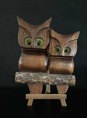 Adorable Mid Century Modern Owls Wall Hanging • $12