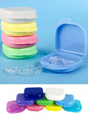 Plastic Box Denture Storage Case Fake Teeth Box Dental Retainer Box Multicolor • $1.20