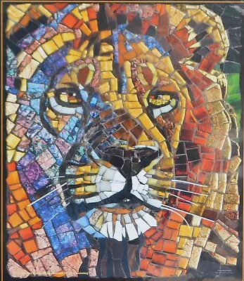 SunsOut Stained Glass Lion 1000 Pc Jigsaw Puzzle Mosaic Cynthie Fisher • $19.99