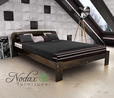 *NODAX* Wooden Furniture Solid Pine King Size Bed Walnut Oak Alder Pine - F4  • £321.99