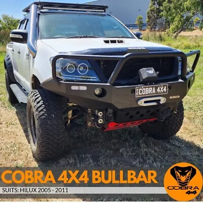 Cobra 4x4 Heavy Duty Steel Bull Bar Suits Hilux 2005 - 2011 Winch Compatible Bar • $1849