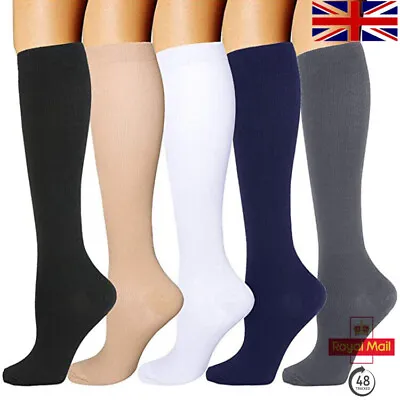 Miracle Flight Travel Compression Socks Unisex Anti Swelling Fatigue DVT Support • £3.78