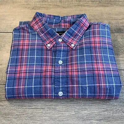 J Crew Mens Size Large Blue/Pink Plaid Long Sleeve Button Down Shirt J • $16.95