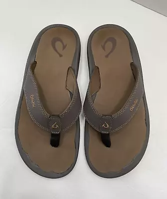 New Olukai Ohana Men's  Flip Flop Beach Sandals Dark Java Ray Size US 10/EU 43 • $54.99