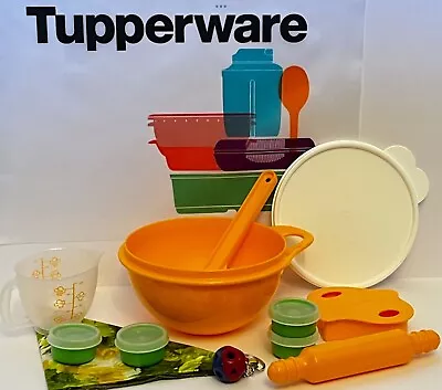 Tupperware Bowl Kids Mini Baking Set Spatula Measuring Cup Smidgets Keychain NEW • $26.99