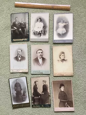 9 Victorian Edwardian Family Photos/cartes De Visite • £4