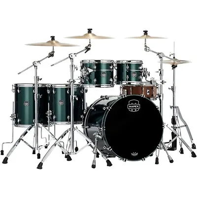 Mapex Saturn Evolution Workhorse Maple 5-Piece Shell Pack 22  Bass Brunswick Grn • $3069