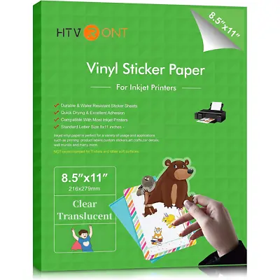 A4  Glossy Clear/Translucent Printable Vinyl Sticker For Inkjet & Laser Printing • $11.89