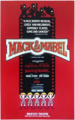 MACK & MABEL—1974 Broadway Theater Window Card Poster; Robert Preston • $400