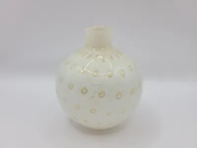 Vintage Irice Import Glass White And Gold Perfume Bottle Vase 3.5  Tall AS IS • $10