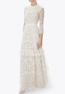 Needle & Thread Dress UK 4 White/Off-White/Ivory  • £150