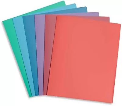 Summit Supplies 6 Poly Two Pocket Folders Assorted Gem Tones Durable Plastic 2 • $20.99