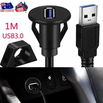 $14.68 • Buy USB 3.0 Male To Female AUX Flush Panel Mount Extension Cable For Car Truck Boat