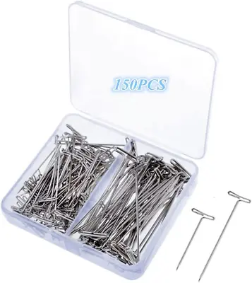 150 Pcs T-Pins For Blocking Knitting ModellingWig Making And Crafts Stainless • $6.99
