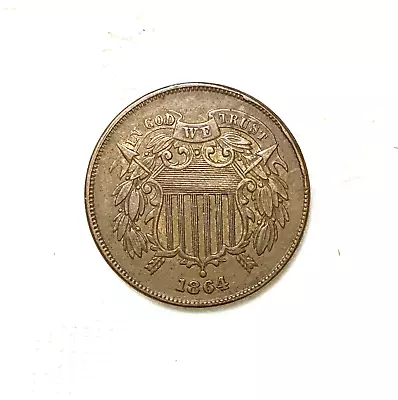 1864 2 Cent USA  Coin  Good Condition • $39.95