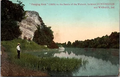 1908 Antique Postcard Hanging Rock Banks Wabash River Huntington Indiana IN IND • $8.99