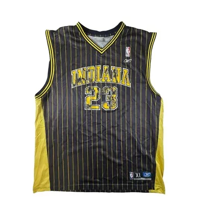 Ron Artest #23 Indiana Pacers Reebok NBA Basketball Jersey Pinstripes Distressed • $55.99