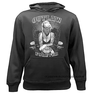 Monroe Outlaw Bike Pose Casual Graphic Pullover Hoodie • $31.68