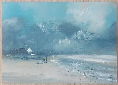 £1.20 • Buy Original ACEO William Jamison Miniature Oil Painting Beach Ocean Horses Ireland
