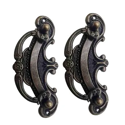 2 X Vintage Rustic Door Handle Cabinet Dresser Drawer Pull Knob Ring Decor • £4.99