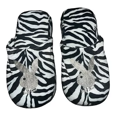 Y2k Playboy Bunny Zebra Slippers • $80