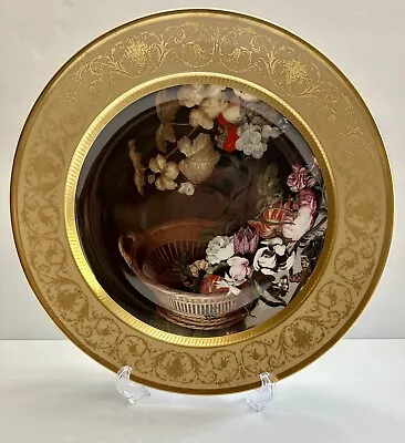 Kaiser Germany Gold Plate Flowers Basket Collectible Plate 12.5” Vintage • $85