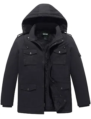 $86.48 • Buy Soularge Men's Big And Tall Winter Thicken Fleece Lined Hooded Military Jackets