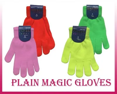 Plain Neon Colours Magic Unisex One Size Gloves Emo Gothic Punk Magic Gloves Lot • £3.49