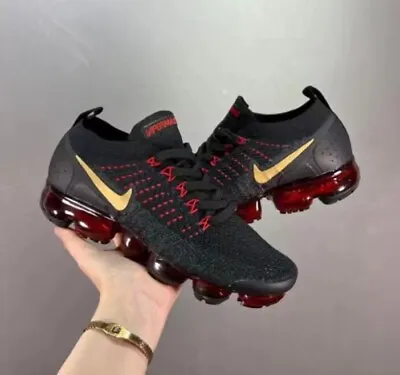 Free Shipping Nike Air VaporMax Flyknit 2 Black/Red Men's Sneakers • $155.35