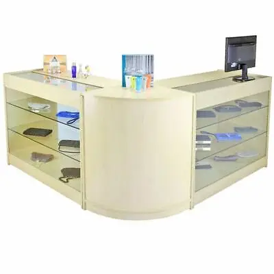 £549.99 • Buy Shop Counter Retail Maple Shelves Storage Display Cabinet Showcase Glass Horizon