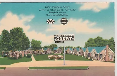 Rock Fountain Court Motel. Postcard C1945 Springfield Missouri • $1.39