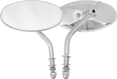 HD Chrome Oval Short Stem Side Mirror Pair Harley V-Rod Muscle 09-17 • $31.95