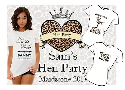 £2.99 • Buy Personalised Leopard Print Bride Bridesmaid Hen Party  Iron On T-shirt Transfer