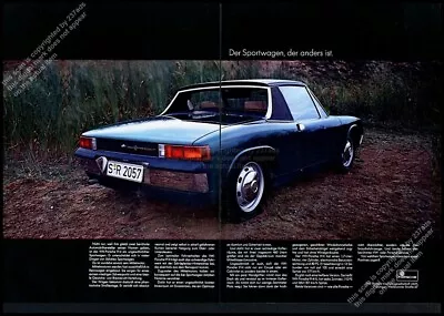 1970 Porsche 914 Blue Car W/ VW Rear Decklid Logo Photo German Vintage Print Ad • $40.49