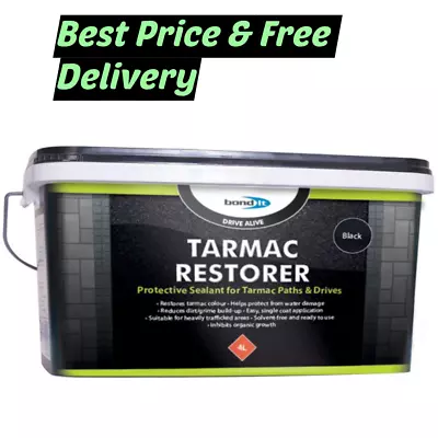 Bond-It Tarmac Restorer 4Ltr Black Water Based Coating Tarmac Driveways Paths • £27.99