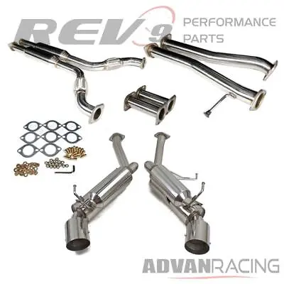 For 350Z G35 Coupe Cat-Back Exhaust Kit Stainless Steel Bolt On Replacement Rev9 • $420