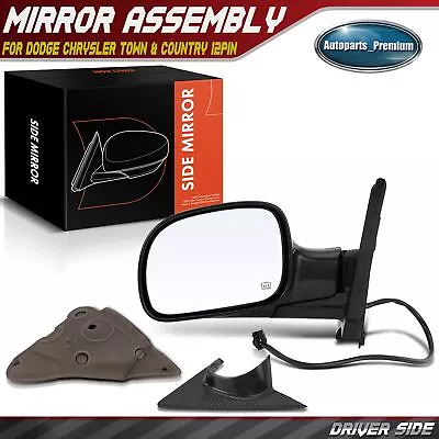 Driver Black Heated Power Mirror For Dodge Caravan Chrysler Town & Country 12pin • $43.99